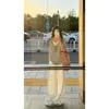 Camiseta de Verão Feminina Casual Solta Preguiçosa Floco de Neve Algodão Fina Base Cor Color Block Decote V Falso Duas Peças Manga Curta Estilo Coreano