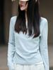 25 Años Principios de Otoño Nuevo Estilo Terciopelo Alemán Cuello en U Tejido de Punto Manga Larga para Mujer Bloques de Color Aspecto Adelgazante Jersey Falso de Dos Piezas Camiseta Base