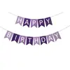 Faixa de decoração de aniversário para crianças, Bandeirola em forma de rabo de andorinha com letras em inglês "Happy Birthday", Bandeira para pendurar para suprimentos de decoração de festa