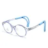 Espejo Redondo Infantil Gafas Anti Luz Azul Marco Suave Tr90 Gafas de Estudiante Espejo Plano Marco Antideslizante para Actividad 5439