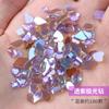 Paquete Mixto de 100 Decoraciones para Uñas, Pedrería Irregular Color Púrpura Fantasma, Pedrería de Vidrio de Fondo Plano Estilo Influencer de Tiktok, Pedrería de Cristal
