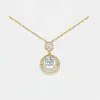 Venta Caliente de Amazon Collar con Colgante Redondo de Aleación de Cobre Vivo Martillado para Mujer Cadena Sencilla para Clavícula Regalo del Día de San Valentín