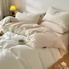 2026 Novo Conjunto de Quatro Peças de Algodão Pura Escovado Espesso Lençol Puro Capa de Edredom Lençol com Elástico Conjunto de Três Peças Roupa de Cama Leve de Luxo Outono/Inverno