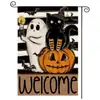 Bandeira de Jardim de Outono para Halloween Abóbora Fantasma Bandeira Impressa Frente e Verso Festa de Halloween Decoração de Feriado Bandeira de Quintal