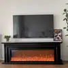 Móvel de TV com Lareira Estilo Francês 1.8/2.2/ 2.4m Feito de Madeira Maciça para Uso Doméstico na Sala de Estar com Decoração de Chama Simulada e Aquecimento Elétrico