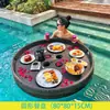 Bandeja Flutuante de Água de Rattan Bali Vietnã Cesta de Café da Manhã Pousada Hotel Villa Piscina Prato Redondo para Frutas