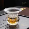Colador de té al por mayor, filtro de té de vidrio transparente, colador de hojas de té, malla filtrante, filtro, accesorios para juego de té Kung Fu
