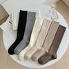 Calcetines de lana para pantorrilla otoño e invierno gruesos suaves delicados calcetines de cachemir hasta la rodilla calcetines de rizo Corea del Sur color liso calcetines cálidos