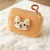 Porta-moedas de Pelúcia de Gatinho Fofo e Peixe, Mini Carteira de Estudante, Bolsa para Guardar Chaves e Coisas Diversas, Bolsa de Fone de Ouvido Feminina