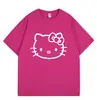 2026 Cruzamento de Fronteiras Primavera e Verão Criativa Tendência Desenho Animado Anime Solta Respirável Feminina Manga Curta Gola Redonda Camiseta
