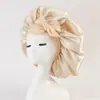 Gorro de Satén Imitación Seda con Correa Suave Ajustable, Gorro de Noche, Adecuado para Dormir, Gorro con Correa para Cabello Rizado