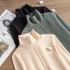 Camiseta Interior de Seda Cepillada para Mujer, Primavera y Otoño, Seda de Morera Engrosada, Cuello Alto, Cortavientos, Cálida, Elegante Camiseta Interior para Otoño