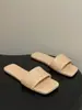 Zapatillas Abiertas Minimalistas Tejidas de Cuero Genuino Lujo Ligero Transfronterizas Bv Piel Suave Sandalias Deslizantes Cuadradas Tallas Europeas y Americanas Suministro Directo