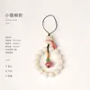 Cordão de Celular Estilo Chinês Bodhi Branco com Pingente Gato da Sorte Pequeno Bodhi Torrado no Carvão Estilo Artístico Tecido à Mão Pequeno Presente