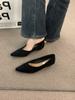 Zapatos de Salón Individuales Marrones de Nicho Estilo Francés para Mujer, Tacones de Cuña Primavera y Otoño 2025, Punta Elegante Puntiaguda, Zapatos de Oficina, Zapatos de Abuela