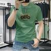 Marca de Moda Camiseta de Manga Corta para Hombre Explosiva 2025 Nueva Moda de Verano Combinable Estampada Ajustada Manga Corta Cuello Redondo