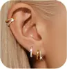 Pendientes de Explosión Transfronteriza de Amazon Europeo y Americano Pendientes de Moda de Alta Gama Rodeados de Diamantes Pendientes Geométricos Dorados