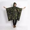 Poncho quadrado adulto para acampamento ao ar livre, capa de PVC camuflada, atacado