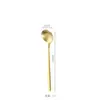Jieyang acero inoxidable 304 cuchara redonda pequeña mango largo cuchara de café brillante regalo de boda cuchara de postre cucharadita venta al por mayor