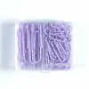 Clips para Papel de Colorido Más Vendidos Transfronterizos 28mm 50mm Recubiertos de Plástico Caja de Dos Compartimentos Clips para Papel de Color Caramelo Al por Mayor