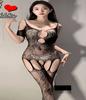 Lingerie Sexy Europeia e Americana Zuijiao, Tentação Sexy em Rede, Roupa de Rede, Conjunto Top Tubo Cortado Feminino, Não Precisa Tirar o Conjunto