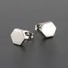 Brincos Luochen Fashion Hexágono Geométrico Cobre Polido Simples Temperamento de Alto Padrão Exquisitos Brincos Versáteis Brincos