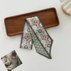 Corea del Sur Bufanda de Seda Nueva Ins Flor de Anacardo Cinta Bufanda Decorativa para Mujer Combinación con Todo Corbata y Envoltura para el Cabello Bufanda Larga de Doble Cara