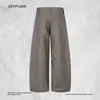 Pantalones de Pana para Hombre con Botones Diagonales Estilo Old Money, Pantalones Anchos Plisados Casuales Streetwear con un Aspecto Elegante y Caído