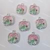 Colgante de Pintura al Óleo del Jardín de Monet Flor Mariposa Espiga de Trigo Perla de Imitación Pulsera de Cuentas DIY Collar Aleación Pendientes de Gota de Aceite