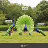 Escultura de fibra de vidrio de simulación de pavo real al aire libre con pantalla abierta, decoración de animales del bosque para parque, paisaje de jardín, boceto de jardín