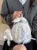 Yue Zi 2026 Nova Bolsa Feminina Estilo Coreano Mochila de Coelho Fofa Feminina ins Coração de Menina Kawaii Mochila Pequena de Viagem