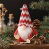 Yaoqi Nuevas Decoraciones Navideñas Gorro de Punto Muñeco Duende Lindo Muñeco de Anciano Esquiador Adornos de Madera para Ventana
