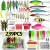 Set de señuelos, señuelo spinnerbait, cebo blando de pez, señuelo de rana, cebo biónico, juego completo de señuelos para pesca