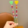 Llavero de Cuerda Trenzada Nudada con Cuentas Hecho a Mano Color Caramelo Coreano Lanyard Colgante de Bolso de Moda Creativo Lote