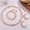 Nova Moda Transfronteiriça Pulseira Colorida de Contas de Ábaco de Pedra Natural Estilo Luxo Leve Versátil Personalizada Brincos de Joias para Mulheres