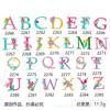 Adesivos de Tecido Bordados Flores Multicoloridas 26 Letras Inglesas Adesivos Bordados Adesivos Decorativos Autoadesivos Patches para Roupas Adesivos de Tecido Acessórios para Roupas