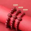 Auténtico Pulsera de Cinnabar Doce Signos del Zodíaco Arena Dorada Púrpura Pulsera de Transferencia para Hombres y Mujeres Cinnabar Genuino
