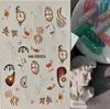 Feliz Navidad Pegatinas para Uñas Arte de Uñas 5D Estampadas Estéreo Muñeco de Nieve Papá Noel DIY Pegatinas para Uñas Joyería Estilo Hg