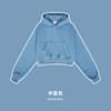 Sudadera y Pantalón de Chándal de Terciopelo Espeso de Color Puro para Mujer Otoño e Invierno 2024 Traje Americano Ins Sexy de Europa y América con Ombligo al Aire Personalización
