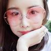 Gafas de Sol Poligonales sin Montura Kedun para Mujer, Montura Grande, Cara Redonda, Gafas de Sol de Moda, Estilo Celebridad de Internet, Gafas de Sol de Color Degradado 9