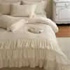 Estilo Princesa Francesa Felpa Tallada Cálida Ropa de Cama Juego de Cama Completamente Mate Antiestático Leche Polar Juego de Cuatro Piezas Textiles para el Hogar