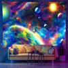 Tapiz Fluorescente UV Transfronterizo de Amazon Planeta Cósmico Planta Fondo Tela Dormitorio Cabecera Tapiz Decorativo