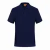 Camisa Polo de Algodão com Gola Reversível, Camisa Publicitária Estampada, Roupa de Trabalho Corporativa de Verão com Mangas Curtas e Fenda com Design Bordado