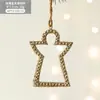 Nova decoração de Natal transfronteiriça: pingente de asa de resina cor dourado champanhe, enfeite de árvore de Natal nórdico