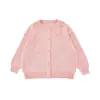Cardigan Suéter de Lã Mesclada Tricotado para Meninas Wulibu Yiyi Inverno Estiloso Fofo Casaco com Laço de Fita Tendência