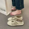 Zapatos Planos Perforados Mate Retro 2026 Verano Nuevos Sandalias Casuales Planas de Punta Redonda Estilo Birkenstock Huecas Transpirables