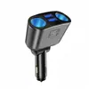 Enchufe de conversión de encendedor de cigarrillos de coche transfronterizo uno a dos cargador de coche cargador de coche de alta potencia pantalla digital carga súper rápida
