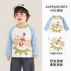 Camiseta de Manga Longa Kaka Panda para Meninos Roupas de Outono para Meninas Tops Casuais de Outono para Crianças Roupas de Bebê Roupas para Crianças Pequenas