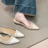Sandalias de Punta Estilo Francés para Mujer, Zapatos Elegantes para Combinar con Vestidos, Zapatos de Hada, Nuevo Modelo Verano 2026, Planos Versátiles de Espalda Abierta