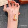 Tienda de oro con fuerte retención de color collar carrusel de dopamina Vientiane cadena feliz para la clavícula máscara de zorro esmalte femenino